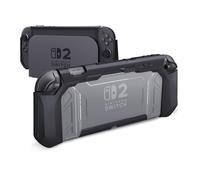 PlayVital Coque pour Nintendo Switch 2 Console,Meteor Housse de Protection Étuis pour Switch 2 Joycon Grip Cover TPU Dockable avec Capuchon Joystick-Noir