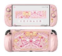 playvital Coque pour Nintendo Switch 2 Console-Rose，Style Ailes Magiques | avec Silicone Cover Joycon & Capuchon Joystick pour Switch 2 Accessoire,Housse Dockable Étuis de Protection