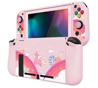 PlayVital Coque pour Nintendo Switch Cover de Protection pour Switch avec Protection d'écran&Capuchon Bouton-Licorne Arc-en-ciel