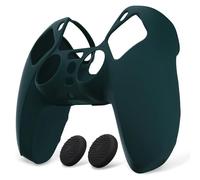 playvital Coque pour ps5 Manette Housse Protection avec Capuchon pour ps5 Grips Joystick Cover Skin Silicone,Pure Série-Vert