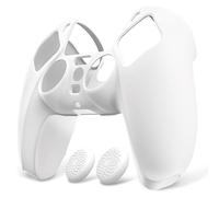 PlayVital Coque pour ps5 Manette Housse Protection,Pure Série-Blanc | avec Capuchon pour ps5 Grips Joystick Cover Skin Silicone