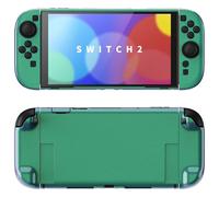 PlayVital Coque pour Switch 2 Manette Accessoires,Étui Housse de Protection Rigide pour Switch 2 Grip avec Support & Capuchon Joystick,Dockable Case Cover-Caméléon Violet Vert