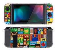 PlayVital Coque pour Switch avec Grip Manette pour Nintendo Switch & Capuchons de Bouton,Étui Housse de Protection TPU pour Joycon Cover-Puzzle Adventure