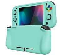 playvital Coque pour Switch Lite Cover Joycon,Accessoire Protection pour Nintendo Switch Lite avec Capuchon Joystick & Protecteur d'Écran Verre Trempé & ZealProtect Boutons-Vert Brumeux