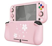 playvital Coque pour Switch Lite Cover Joycon,Accessoire Protection pour Nintendo Switch Lite avec Capuchon Joystick & Protecteur d'Écran Verre Trempé & ZealProtect Boutons-Pétales Fleurs Cerisier