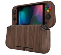 playvital Coque pour Switch Lite Cover Joycon,Accessoire Protection pour Nintendo Switch Lite avec Capuchon Joystick & Protecteur d'Écran Verre Trempé & ZealProtect Boutons-Grain de Bois