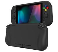playvital Coque pour Switch Lite Cover Joycon,Accessoire Protection pour Nintendo Switch Lite avec Capuchon Joystick & Protecteur d'Écran Verre Trempé & ZealProtect Boutons-Noir