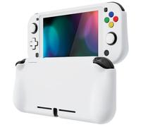 playvital Coque pour Switch Lite Cover Joycon-Blanc | Accessoire Protection pour Nintendo Switch Lite avec Capuchon Joystick & Protecteur d'Écran Verre Trempé & ZealProtect Bouton