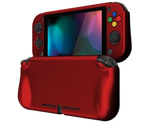 playvital Coque pour Switch Lite Cover Joycon-Rouge Écarlate | Accessoire Protection pour Nintendo Switch Lite avec Capuchon Joystick & Protecteur d'Écran Verre Trempé & ZealProtect Bouton
