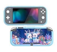 playvital Coque pour Switch Lite,Housse de Protection pour Nintendo Switch Lite Console,Étui Silicone TPU Souple Anti-Griffes et Anti-Chocs-Père Noël de Cerf