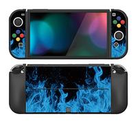 playvital Coque pour Switch OLED-Flamme Bleue