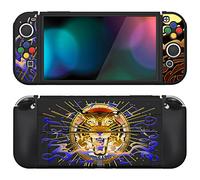 PlayVital Coque pour Switch OLED,Housse Protection pour Nintendo Switch OLED avec Capuchon Joystick Étui Cover Joycon et Boutons ZealProtect-Tarot du Tigre