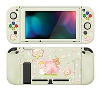 PlayVital Coque pour Switch Protection,Joycon Cover avec Capuchon pour Nintendo Switch et Protecteur d'Écran & ZealProtect Boutons-Pêches d'été