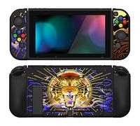 PlayVital Coque pour Switch Protection,Joycon Cover avec Capuchon pour Nintendo Switch et Protecteur d'Écran & ZealProtect Boutons-Tarot du Tigre