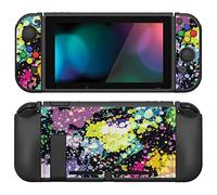 PlayVital Coque pour Switch Protection,Joycon Cover avec Capuchon pour Nintendo Switch et Protecteur d'Écran & ZealProtect Boutons-Éclaboussure d'aquarelle