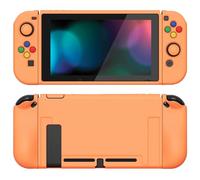 PlayVital Coque pour Switch Protection,Joycon Cover avec Capuchon pour Nintendo Switch et Protecteur d'Écran & ZealProtect Boutons-Jaune Abricot