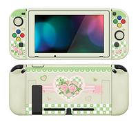 PlayVital Coque pour Switch Protection,Joycon Cover avec Capuchon pour Nintendo Switch et Protecteur d'Écran & ZealProtect Boutons-Rose Shabby Chic