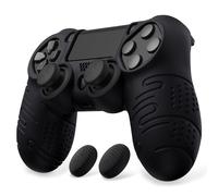 playvital Coque Protection pour ps4 Manette Housse,Controller Cover avec 2 Capuchon Joystick pour ps4 Slim Pro-Noir