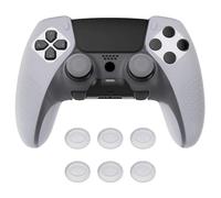 playvital Coque Protection pour ps5 Edge Manette,Housse Silicone avec 6 Capuchon Joystick pour ps5 Edge Controller Cover Skin,Anti-Dérapante Accessoire-Blanc Transparent,3D Studded Edition