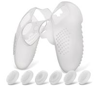 playvital Coque Protection pour ps5 Edge Manette,Housse Silicone avec 6 Capuchon Joystick pour ps5 Edge Controller Cover Skin,Anti-Dérapante Accessoire-Vert Lumineuse Nuit,3D Studded Edition