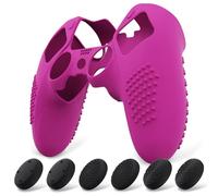 playvital Coque Protection pour ps5 Edge Manette,Néon Violet | Housse Silicone avec 6 Capuchon Joystick pour ps5 Edge Controller Cover Skin,Anti-Dérapante Accessoire-3D Studded Edition