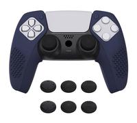 PlayVital Coque Protection pour ps5 Manette,Housse Silicone avec Capuchon Joystick pour ps5 Controller Cover Skin Antidérapante Compatible avec Station de Charge-Bleu