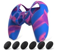 playvital Coque Protection pour ps5 Manette,Pure Series | Housse Silicone avec 6 Capuchon Joystick pour ps5 Grip Cover Skin Compatible avec Station de Charge-Rose & Violet & Bleu