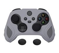 PlayVital Coque Protection pour Xbox Series X/S Manette Accessoires Protège,Housse avec Capuchon Joystick pour Xbox Core Controller Cover Silicone Skin-Gris Métallique&Gris Foncé,Édition Scorpion