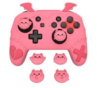 playvital Coque Switch Pro Controller Protective Case avec Protection Joystick Capuchon & Autocollant,Housse Silicone Cover Skin pour Nintendo Switch Pro Manette-Rose Pêche,Série Gothic Imp