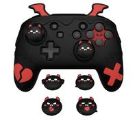 playvital Coque Switch Pro Controller Protective Case avec Protection Joystick Capuchon & Autocollant,Housse Silicone Cover Skin pour Nintendo Switch Pro Manette-Noir,Série Gothic Imp