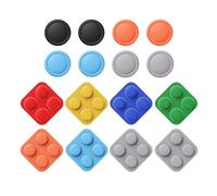 PlayVital Cover Boutons avec Capuchon Joystick pour Switch 2 Joycon,8 PCS Button Caps & 8 PCS Stick Analogique pour Nintendo Switch 2 Thumbstick Grips Protection-Noir & Gris & Bleu & Orange