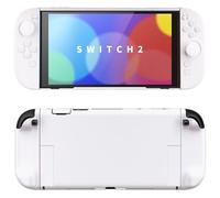 playvital Dockable Coque pour Nintendo Switch 2 2025 Manette avec Grip Cover Case & Support & Capuchon Joystick,Étui Housse de Protection Rigide pour Switch 2 Accessoires-Blanc