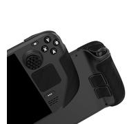 PlayVital Grip Manette pour Steam Deck OLED Console Accessoires avec Capuchon Joystick & Sticker Bouton Arrière & Autocollants Pavé Tactile & Gâchette,Skin Antidérapant pour Steam Deck LCD-Noir