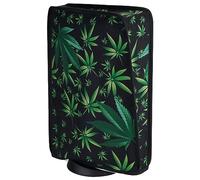 PlayVital Housse Anti-Poussière pour ps5 Accessoire Protection,Dust Cover pour ps5 Standard & Digital Console Cache-Poussière Nylon-Vertical,Vertes Feuilles