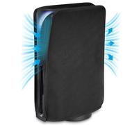 playvital Housse Anti-Poussière pour ps5 Accessoire Protection,Dust Cover pour ps5 Standard & Digital Console Cache-Poussière Nylon-Vertical,Noir