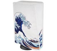 PlayVital Housse Anti-Poussière pour ps5 Accessoire Protection,Dust Cover pour ps5 Standard & Digital Console Cache-Poussière Nylon-Vertical,Grande Vague Kanagawa