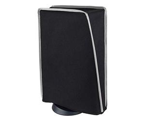 playvital Housse Anti-Poussière pour ps5 Accessoire Protection,Dust Cover pour ps5 Standard & Digital Console Cache-Poussière Nylon-Vertical,Noir & Gris Clair Garniture