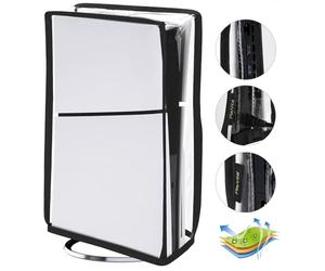 playvital Housse Anti-Poussière pour ps5 Slim Standard Console,Accessoire Protection pour ps5 Slim Cache-Poussière Dust Cover,Disc Edition-Vertical,Transparent