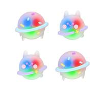 PlayVital LED Capuchon Protection pour ps5 Manette,Caps Joystick pour ps4 Cover de Stick Analogiques pour Xbox Series/One X S pour Nintendo Switch Pro Controller-Planète & Lapin