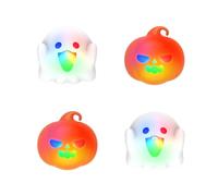 PlayVital LED Capuchon Protection pour ps5 Manette,Caps Joystick pour ps4 Cover de Stick Analogiques pour Xbox Series/One X S pour Nintendo Switch Pro Controller-Fantôme & Citrouille