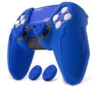 PlayVital pour ps5 Manette Coque Protection Accessoire avec Capuchon pour ps5 Controller Housse Silicone Cover Skin Compatible avec Station de Charge，Édition CyberMech-Bleu