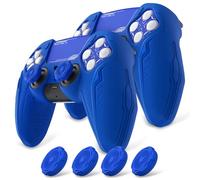 playvital pour ps5 Manette Coque Protection Accessoire,Bleu-2PCS | avec Capuchon pour ps5 Controller Housse Silicone Cover Skin Compatible avec Station de Charge,Édition CyberMech
