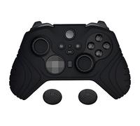 PlayVital pour Xbox Elite Series 2 Accessoires Coque Protection pour Xbox Elite 2 Manette Housse Silicone Controller Cover Skin avec Capuchon Joystick-Noir,Édition Samouraï