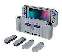 PlayVital Protection Accessoires pour Switch Coque,Étui Housse avec Capuchon pour Nintendo Switch et Protecteur d'Écran & AlterGrips Boutons-SNES Classique