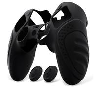 PlayVital Protection Manette pour ps5 Edge Coque Silicone avec Capuchon Joystick,Housse pour ps5 Edge Controller Protège Accessoires-Noir，Guardian Edition