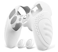 PlayVital Protection Manette pour ps5 Edge Coque Silicone,Blanc | Housse avec Capuchon Joystick pour ps5 Edge Controller Protège Accessoires-Guardian Edition