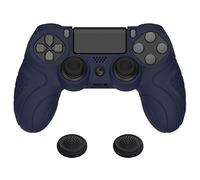 playvital Protection pour ps4 Coque Manette,Housse Silicone avec Capuchon Joystick pour ps4 Slim Pro Controller Skin Cover-Nuit Bleue,Guardian Edition