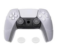 playvital Protection pour ps5 Coque Manette,Édition Méca-Blanc Transparent | Housse Silicone avec Capuchon pour ps5 Grips Joystick Controller Cover Skin Compatible avec Station de Charge