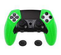 PlayVital Protection pour ps5 Edge Coque Manette Housse Silicone pour ps5 Edge Controller Cover avec Capuchon Joystick,Anti-Glissement-Vert，Édition Ninja