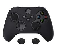 PlayVital Pure Série Housse en Silicone,Peau Grip pour Xbox Séries S/X Manette avec Capuchons Noirs-Blanc
